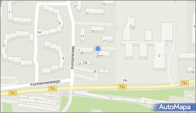 Olkusz, Konopnickiej Marii, 21, mapa Olkusz