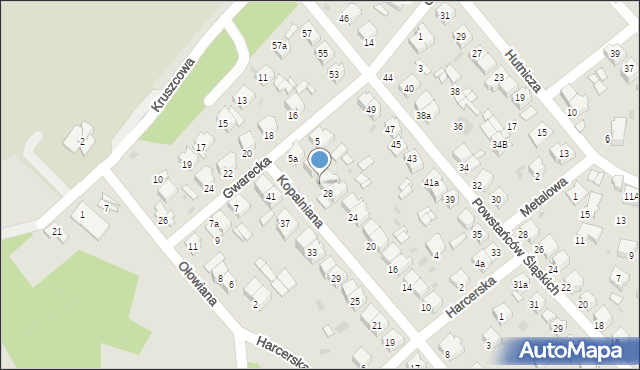 Olkusz, Kopalniana, 30, mapa Olkusz