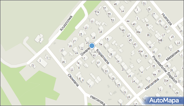 Olkusz, Kopalniana, 43, mapa Olkusz