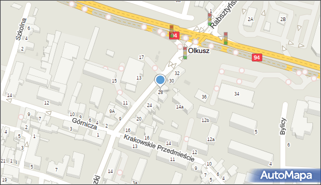 Olkusz, Kościuszki Tadeusza, gen., 28, mapa Olkusz