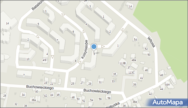 Olkusz, Kosynierów, 3, mapa Olkusz