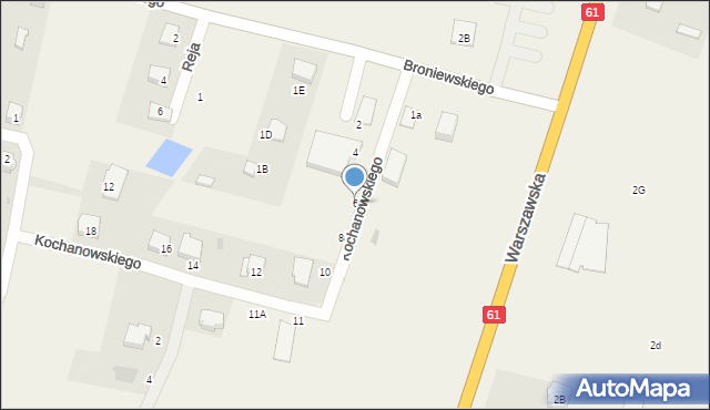 Olszewo-Borki, Kochanowskiego Jana, 6, mapa Olszewo-Borki