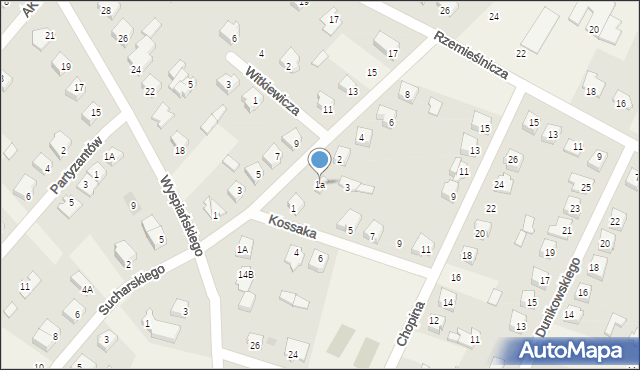 Olszewo-Borki, Kossaka Juliusza, 1a, mapa Olszewo-Borki