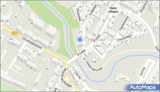 Olsztyn, Kołłątaja Hugo, 11, mapa Olsztyna