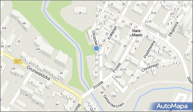 Olsztyn, Kołłątaja Hugo, 15, mapa Olsztyna