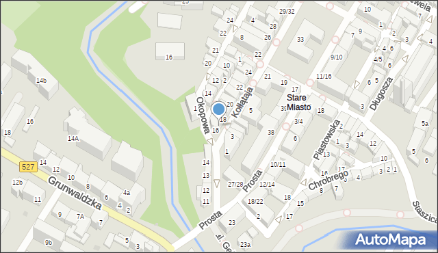 Olsztyn, Kołłątaja Hugo, 17, mapa Olsztyna