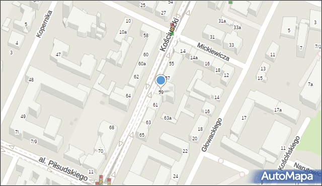 Olsztyn, Kościuszki Tadeusza, gen., 59, mapa Olsztyna