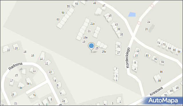 Olsztyn, Kordeckiego Augustyna, ks., 11b, mapa Olsztyna