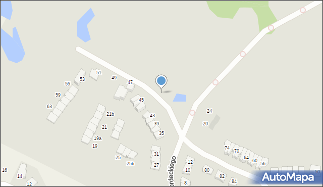 Olsztyn, Kordeckiego Augustyna, ks., 99, mapa Olsztyna