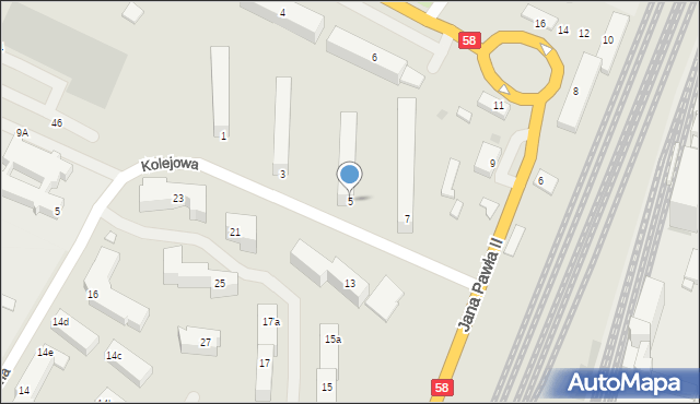 Olsztynek, Kolejowa, 5, mapa Olsztynek