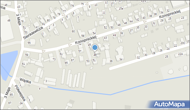 Opalenica, Konopnickiej Marii, 49, mapa Opalenica
