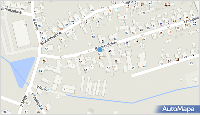Opalenica, Konopnickiej Marii, 57, mapa Opalenica