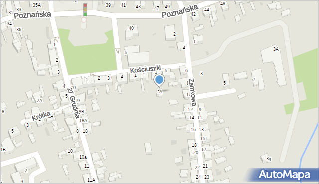 Opalenica, Kościuszki Tadeusza, gen., 3A, mapa Opalenica