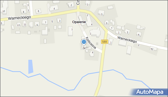 Opalenie, Kościelna, 2a, mapa Opalenie