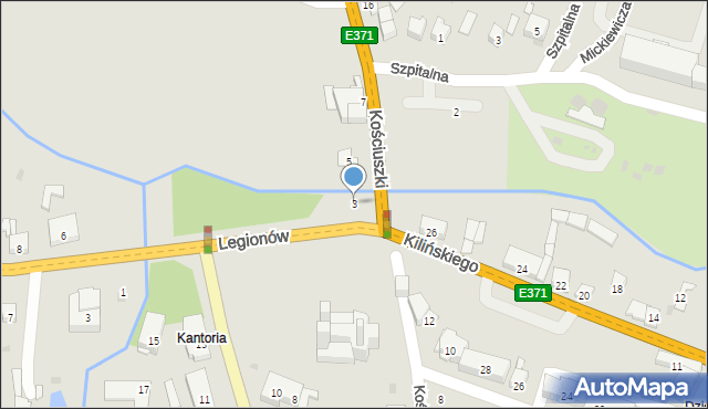 Opatów, Kościuszki Tadeusza, gen., 3, mapa Opatów