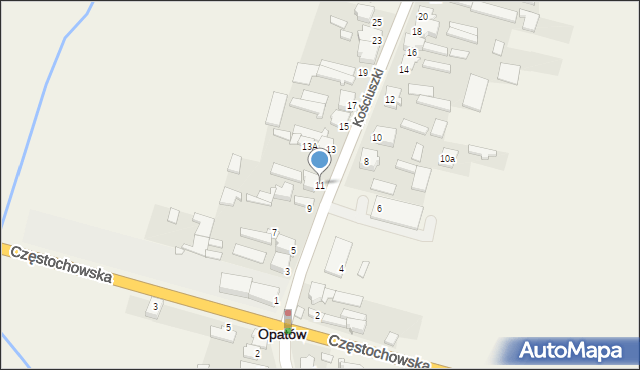 Opatów, Kościuszki Tadeusza, gen., 11, mapa Opatów