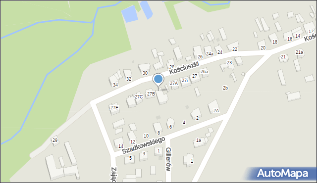 Opatówek, Kościuszki Tadeusza, gen., 27H, mapa Opatówek