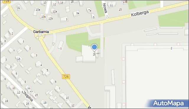 Opoczno, Kolberga, 2c, mapa Opoczno