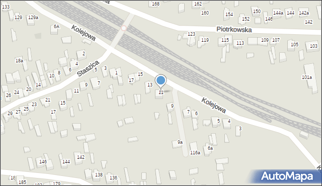 Opoczno, Kolejowa, 11, mapa Opoczno