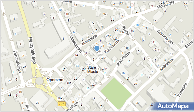 Opoczno, Kołomurna, 17A, mapa Opoczno