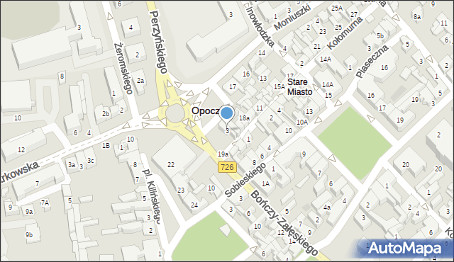 Opoczno, Kołomurna, 3, mapa Opoczno