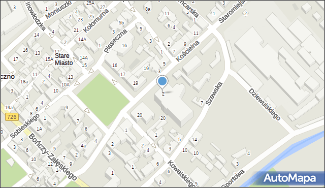 Opoczno, Kościelna, 2, mapa Opoczno