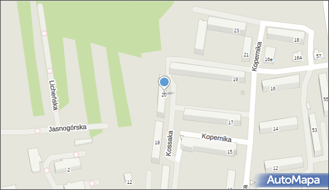 Opoczno, Kossaka Wojciecha, 20, mapa Opoczno