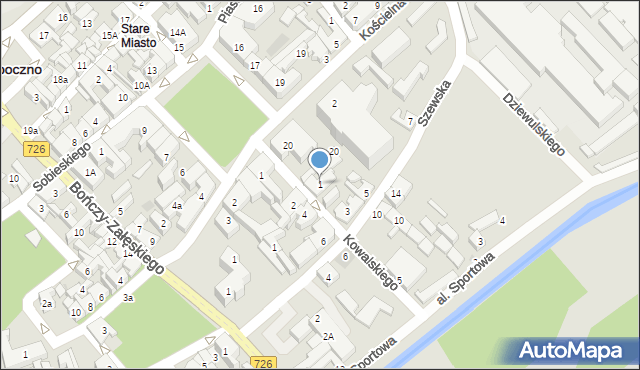 Opoczno, Kowalskiego Stanisława, 1, mapa Opoczno