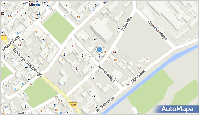 Opoczno, Kowalskiego Stanisława, 3, mapa Opoczno