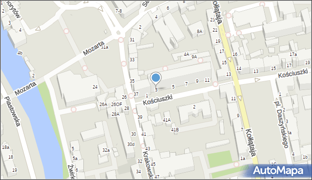 Opole, Kościuszki Tadeusza, gen., 3, mapa Opola