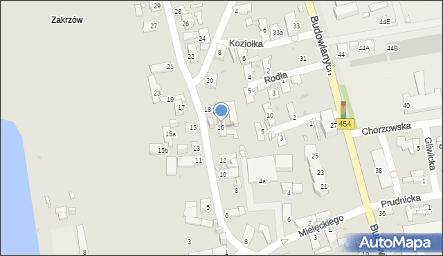 Opole, Korneckiego Michała, ks., 16, mapa Opola