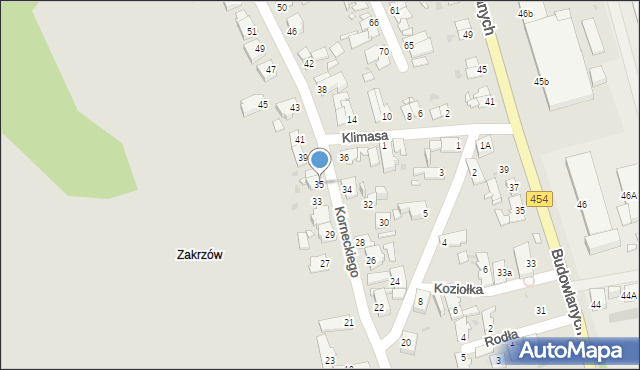 Opole, Korneckiego Michała, ks., 35, mapa Opola