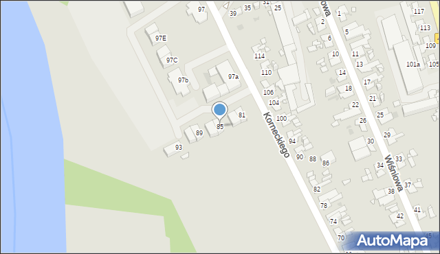 Opole, Korneckiego Michała, ks., 85, mapa Opola