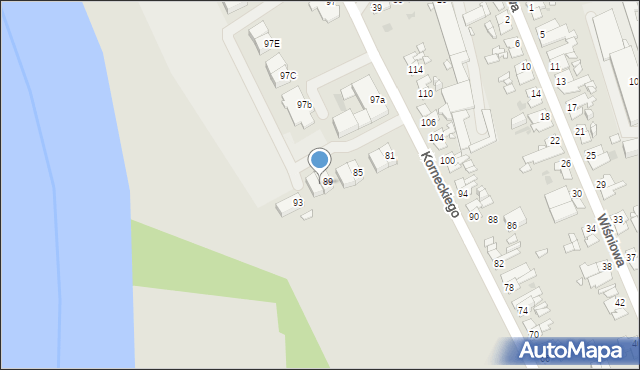 Opole, Korneckiego Michała, ks., 91, mapa Opola