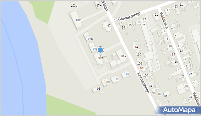 Opole, Korneckiego Michała, ks., 97b, mapa Opola