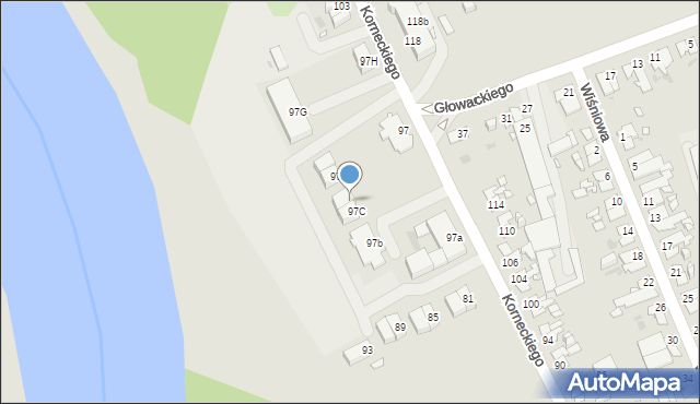 Opole, Korneckiego Michała, ks., 97D, mapa Opola