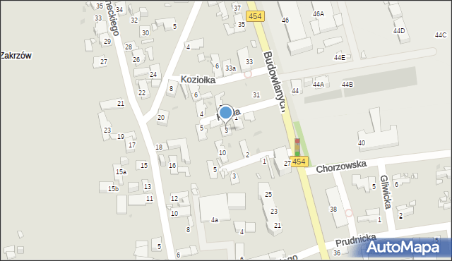 Opole, Koziołka Karola, ks., 3, mapa Opola