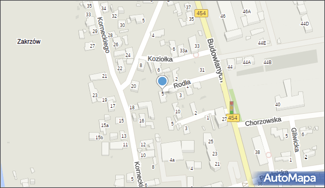 Opole, Koziołka Karola, ks., 5, mapa Opola