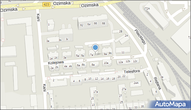 Opole, Kolejowa, 7b, mapa Opola