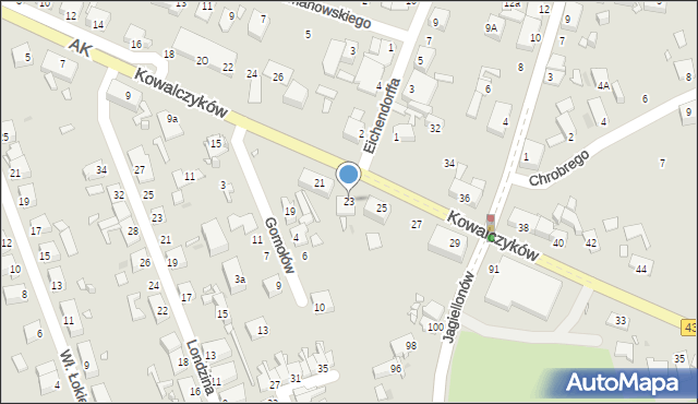 Opole, Kowalczyków Jerzego i Ryszarda, 23, mapa Opola