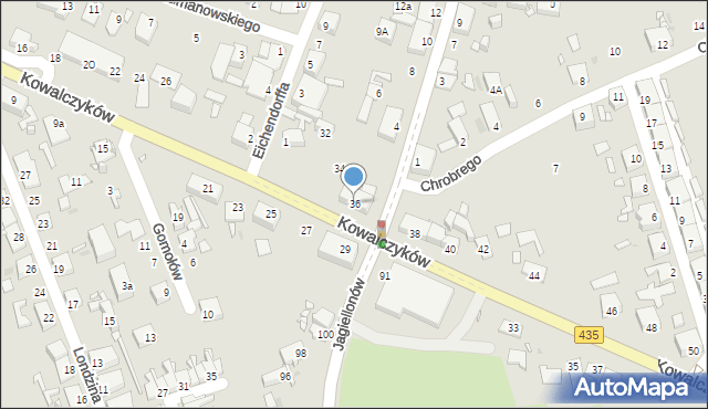 Opole, Kowalczyków Jerzego i Ryszarda, 36, mapa Opola