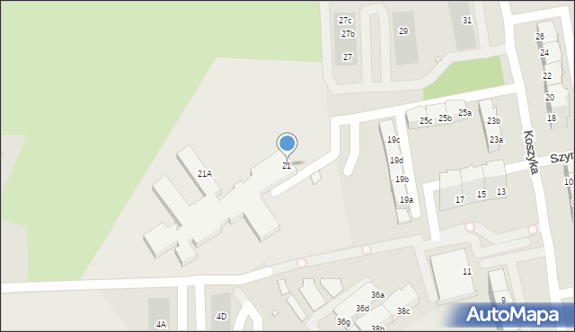 Opole, Koszyka Szymona, 21, mapa Opola