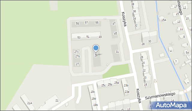 Opole, Koszyka Szymona, 29, mapa Opola