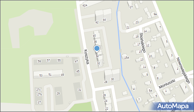 Opole, Koszyka Szymona, 34, mapa Opola