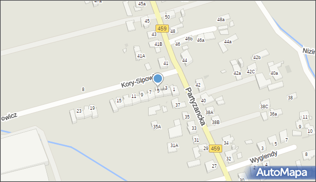 Opole, Kory-Sipowicz Olgi, 5, mapa Opola