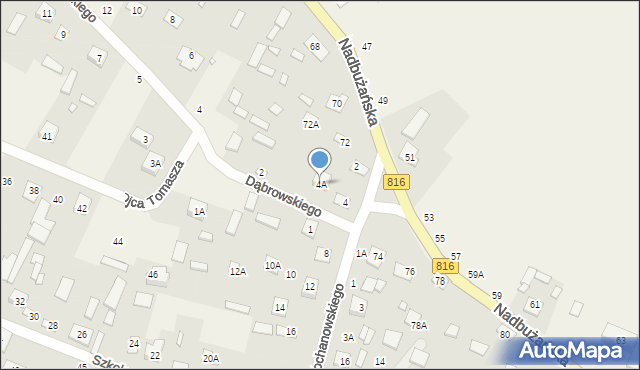Orchówek, Kochanowskiego Jana, 4A, mapa Orchówek