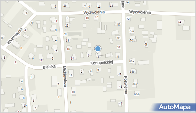 Orla, Konopnickiej Marii, 3, mapa Orla