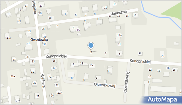 Orle, Konopnickiej Marii, 5, mapa Orle