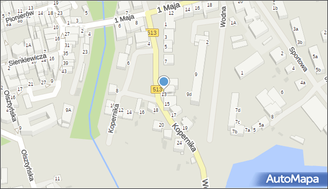 Orneta, Kopernika Mikołaja, 13, mapa Orneta