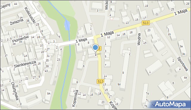 Orneta, Kopernika Mikołaja, 4, mapa Orneta